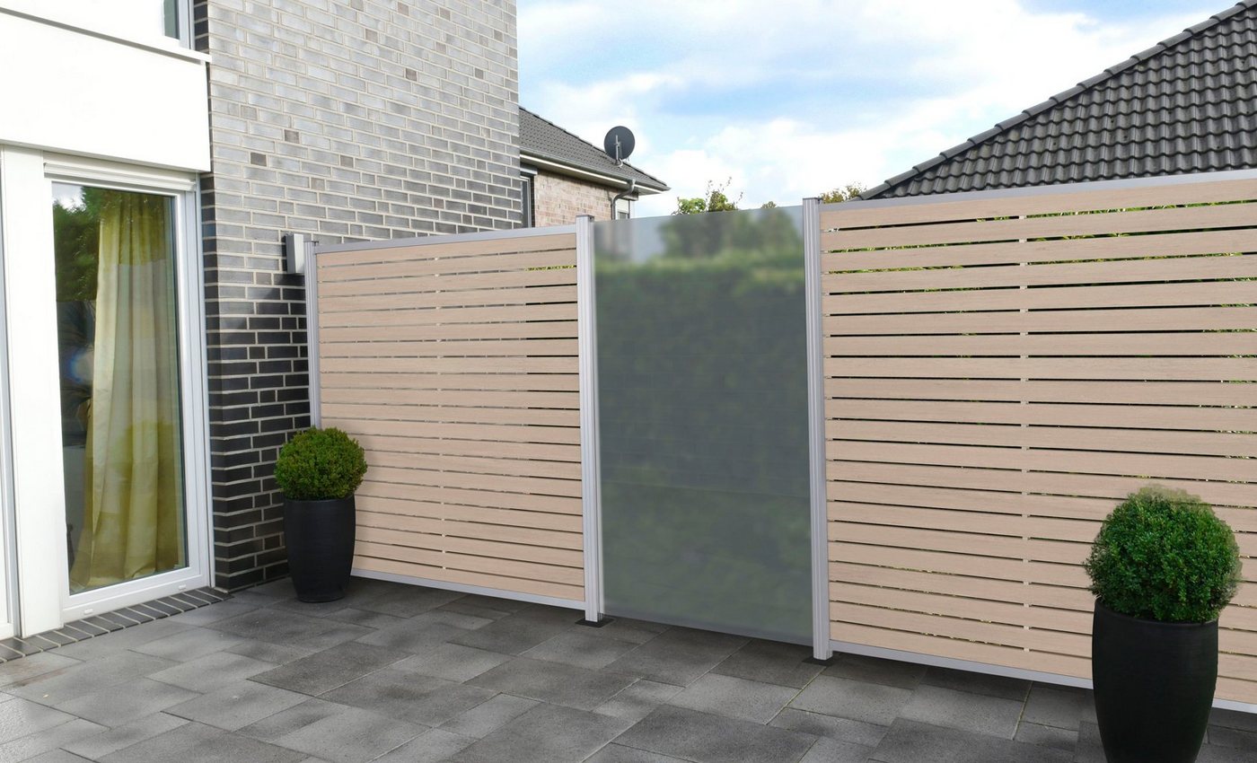 Tetzner & Jentzsch Sichtschutzelement Hampton, (Set, 17-St), langlebig, witterungsbeständig von Tetzner & Jentzsch