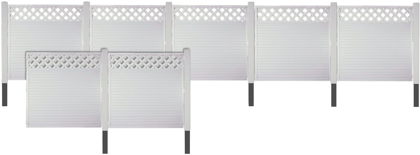 Tetzner & Jentzsch Sichtschutzelement LANGLEY 5, (Set), Nie wieder streichen. Weiße PVC-Kunststoffzäune von Tetzner & Jentzsch