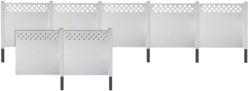 Tetzner & Jentzsch Sichtschutzelement LANGLEY 5, (Set), Nie wieder streichen. Weiße PVC-Kunststoffzäune von Tetzner & Jentzsch