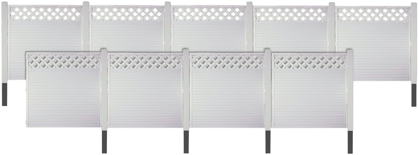 Tetzner & Jentzsch Sichtschutzelement LANGLEY 7, (Set), Nie wieder streichen. Weiße PVC-Kunststoffzäune von Tetzner & Jentzsch