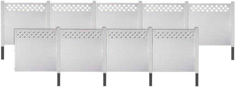 Tetzner & Jentzsch Sichtschutzelement LANGLEY 7, (Set), Nie wieder streichen. Weiße PVC-Kunststoffzäune von Tetzner & Jentzsch