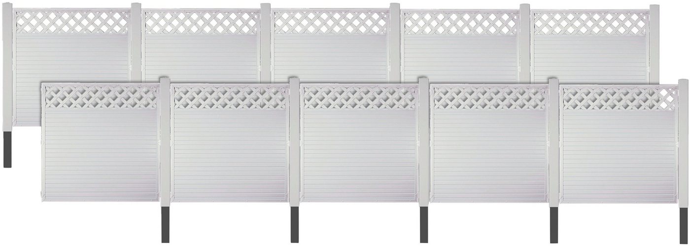 Tetzner & Jentzsch Sichtschutzelement LANGLEY 8, (Set), Nie wieder streichen. Weiße PVC-Kunststoffzäune von Tetzner & Jentzsch