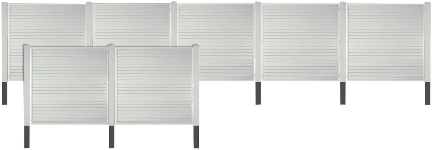 Tetzner & Jentzsch Sichtschutzelement LAREDO 5, (Set), Nie wieder streichen. Weiße PVC-Kunststoffzäune von Tetzner & Jentzsch
