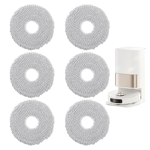 6 Stück Wischmop für Dreame L20 Ultra/X40 Ultra Complete/L10s Ultra/L10s Pro Ultra Heat/L10 Ultra/X20+/X10+ Saugroboter Wischtücher Ersatzteile Mikrofaser Wischpads Nasses Zubehör von Teuena