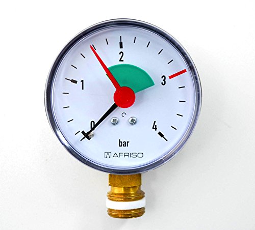 B teurobrecher - Heizungsmanometer 0-4 bar G 3/8" senkrecht von B teurobrecher