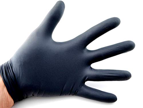 Teurobrecher B Nitril Einweghandschuhe schwarz puderfrei Box a 100 Stück S-XL Einmalhandschuhe (M) von B teurobrecher