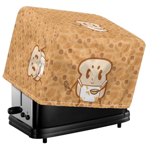 Tevecatos Cartoon-Brotdruck-Toaster-Schutzabdeckung, staubdicht, wasserdicht, Brotbackmaschinen-Abdeckung, mit Polyestergewebe, wiederverwendbar, Staubschutz, passend für die meisten Standard-Toaster von Tevecatos