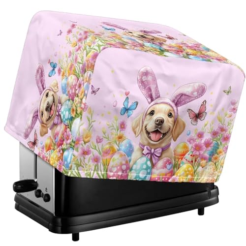 Tevecatos EasterEgg Floral Toaster, staubdichte Abdeckung, Schmetterling, Labrador, Hund, Druck, Kordelzug, Toaster-Schutz, wiederverwendbar, kleine Geräte, Schutzhülle für Küche, Festival von Tevecatos