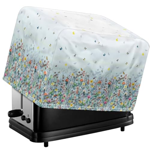 Tevecatos Staubdichte Abdeckung für Toaster mit Schmetterlings-Blumendruck, Polyestergewebe, Brotmaschinenschutz, Kordelzug, Brotmaschine, Staubschutz für Küche, Esszimmer, Heimdekoration, 2 Scheiben Tevecatos Staubdichte Abdeckung für Toaster mit Schmetterlings-Blumendruck, Polyestergewebe, Brotmaschinenschutz, Kordelzug, Brotmaschine, Staubschutz für Küche, Esszimmer, Heimdekoration, 2 Scheiben von Tevecatos