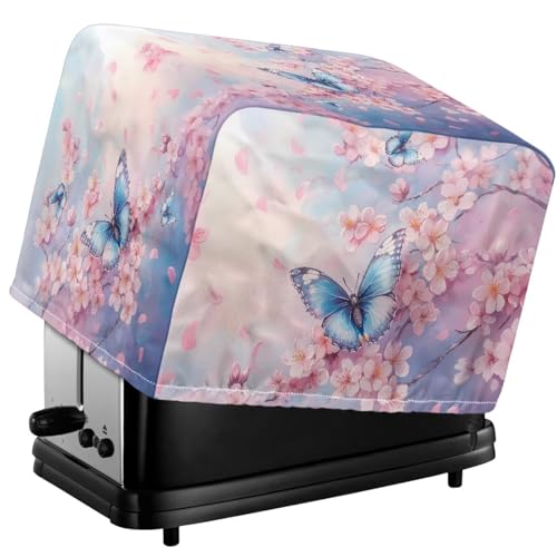Tevecatos Staubdichte Toaster-Ofenabdeckung, Kirschblüten, Blumen- und Schmetterlings-Druck, wasserdicht, Toaster-Schutz, Kordelzug, Universalgröße, wiederverwendbar, Brotbackmaschinen-Abdeckung für Tevecatos Staubdichte Toaster-Ofenabdeckung, Kirschblüten, Blumen- und Schmetterlings-Druck, wasserdicht, Toaster-Schutz, Kordelzug, Universalgröße, wiederverwendbar, Brotbackmaschinen-Abdeckung für von Tevecatos