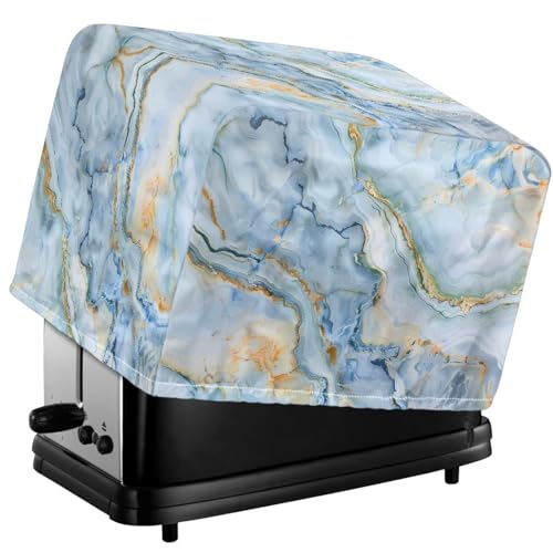 Tevecatos Staubschutz für Brotmaschine, blauer Marmor, Staubschutz, wasserdicht, mit Kordelzug, Universalgröße, wiederverwendbar, Toaster-Schutzhülle für Fingerabdruckschutz, 2 Scheiben von Tevecatos
