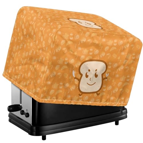 Tevecatos Toaster-Abdeckung mit Cartoon-Brotdruck, staubdicht, kleine Geräte, waschbar, Universalgröße, wiederverwendbar, wasserdicht, Toaster-Schutz für Küchenzubehör, 2 Scheiben von Tevecatos