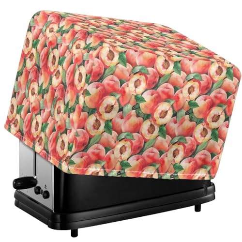 Tevecatos Toaster-Abdeckung mit Pfirsichdruck, Waschdach, Toaster-Schutz, Universalgröße, Brotbackmaschine, staubdichter Schutz, Kordelzug, Brotmaschine, Staubschutz für Küche, Esszimmer von Tevecatos