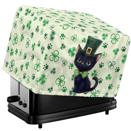 Tevecatos Toaster-Schutzabdeckung mit Kordelzug, wiederverwendbar, staubdicht, Toaster-Abdeckung, St. Patrick's Day, Backgeschirr-Schutz mit Polyestergewebe, 2 Scheiben von Tevecatos