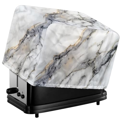 Tevecatos Wiederverwendbare Toaster-Abdeckung, wasserdicht, Polyestergewebe, Toaster-Schutzhülle mit Kordelzug, staubdichte Toaster-Abdeckung für Küche, Esszimmer, Heimdekoration, 4 Scheiben von Tevecatos