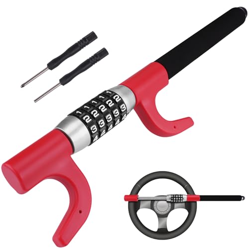 Tevlaphee Lenkradkralle mit Zahlenschloss, Lenkradschloss, Parkkralle, Radkralle, Auto Diebstahlschutz, Lenkradsperre Auto, Universal von Tevlaphee