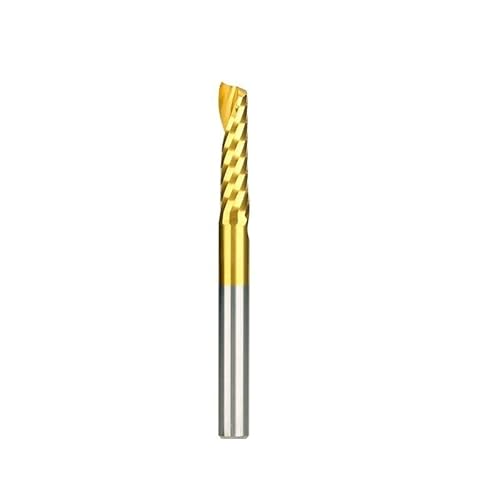 1 stück Einzelflöte Schaftfräser Hartmetall CNC Router Gravur Bit Fräser Spiralschaftfräser for Holz 3,175 4 5 6 8mm Schaft(3.175x2.5x12x38L) von Teweakt