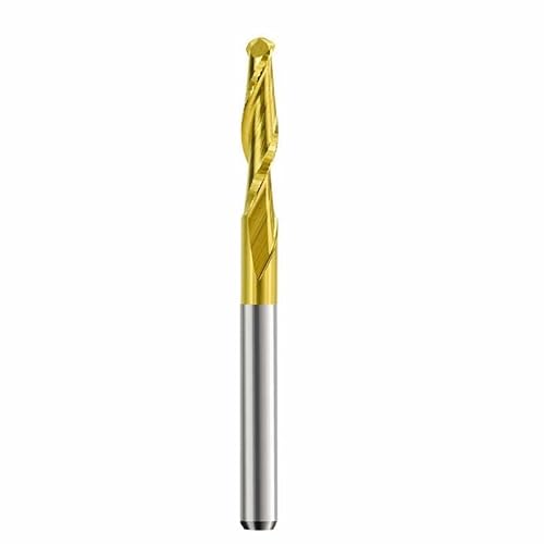 10 Stück Titanbeschichteter Kugelkopffräser 3,175 mm Schaft 0,8-3,175 mm Hartmetall-Spiralschaftfräser CNC-Fräser(2xD3.175x17x38L) von Teweakt