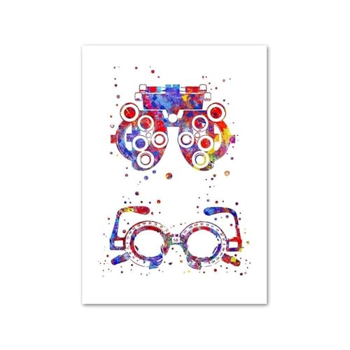 Augenarzt Optiker Auge Anatomie Wandkunst Leinwand Malerei Abstrakte Poster und Drucke Wandbilder for Arztpraxis Dekor(F,50X70 cm Unframed) von Teweakt