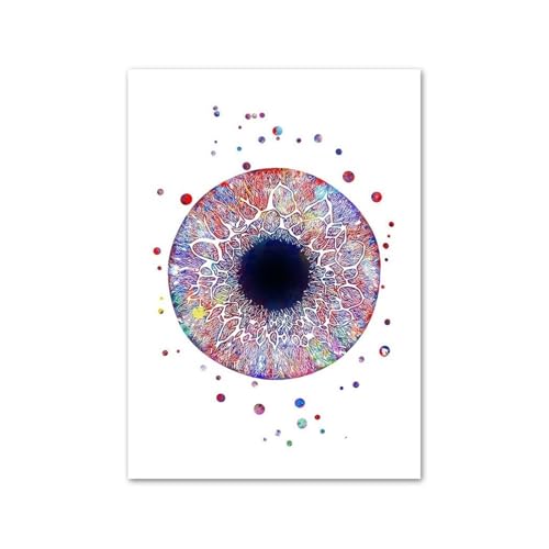 Augenarzt Optiker Auge Anatomie Wandkunst Leinwand Malerei Abstrakte Poster und Drucke Wandbilder for Arztpraxis Dekor(H,50X70 cm Unframed) von Teweakt