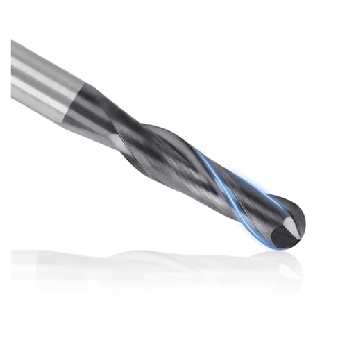 Kugelkopffräser 1/8 Schaft Zweischneidig Spiralfräser Hartmetall Schaftfräser CNC Radiusfräser R0.4 R0.79 R1.19 R1.58(R1.19x7.14x3.175x40) von Teweakt