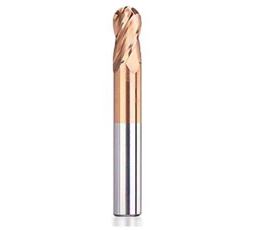 Kugelkopffräser 4 Flöten-Hartmetallfräser HRC 50 TiCN-beschichteter CNC-Fräser Spiralfräswerkzeuge R0.5-R8(R7x14x28x100L) von Teweakt