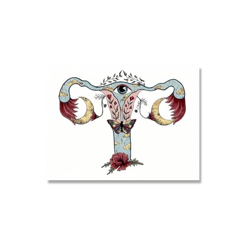 Sun And Moon Goddess Art Print Boho Feminist Poster Woman Uterus Ovary Vulva Vagina Leinwandbild Doctor Office Room Wall Decor(Picture 3,30x40cm No Frame) von Teweakt