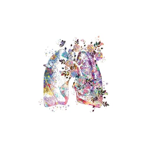 Aquarell Blumen Anatomie Poster und Druck Physiologie Spritze Stethoskop Herz Lunge Wandkunst Leinwand Malerei Innenraum Dekor(C,30X40cm No Framed) von Teweakt