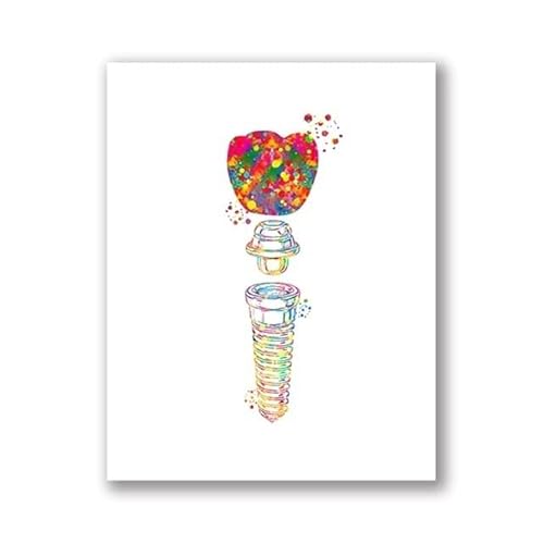 Teweakt Dental Equipment Poster Zähne Anatomie Leinwand Gemälde Zahnarzt Geschenk Bild Medical Wall Art Print Clinic Decor(C,30x42cm Umframe) von Teweakt
