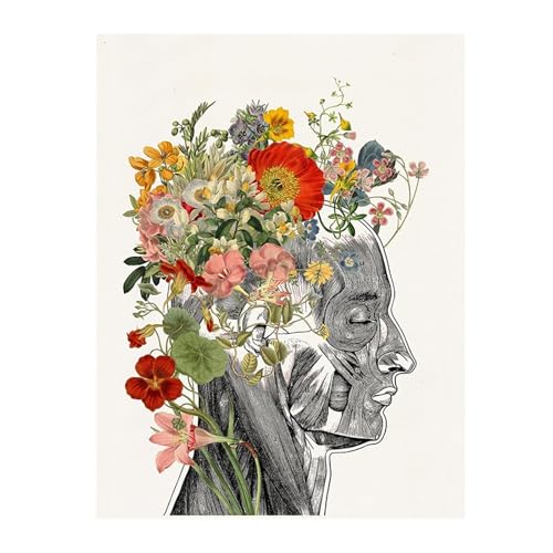 Vintage Human Anatomy Poster Botanical Medical Floral Organs Heart Lung Canvas Art Print Painting Wall Decor Christmas Gifts(B-No frame,40x50cm-16x20in) von Teweakt