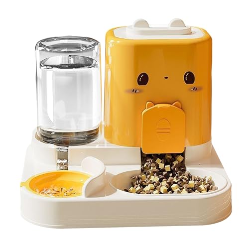 Automatischer Katzenfutterautomat - Futterautomat Für Trockenfutter Und Wasser | Großes Haustierfutterspender Für Katze Hund Mit Futterbehälter Snackautomat Katzennapf Trinkstation Innenbereich von Tewzafiya