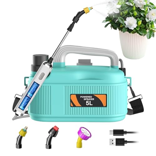 Gartenspritze | Akku-Gartensprühgerät 5 Liter | Verstellbarer Dünger Sprinkler Für Garten Landwirtschaft Camping Hof Innenbereich Außenbereich Gartenspritze | Akku-Gartensprühgerät 5 Liter | Verstellbarer Dünger Sprinkler Für Garten Landwirtschaft Camping Hof Innenbereich Außenbereich von Tewzafiya