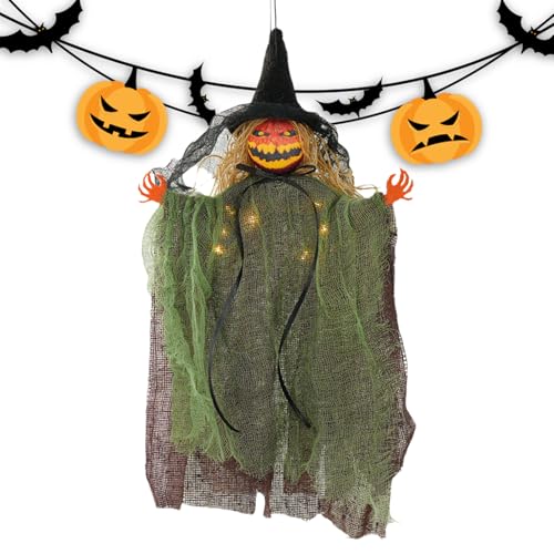 Halloween Hexen Deko - Leuchtender Gruselhexen Schmuck Für Weihnachtsbaum,Kompakte Gruselige Halloween Dekoration für Garten, Innenhof, Spukhaus, Wohnzimmer und mehr Halloween Hexen Deko - Leuchtender Gruselhexen Schmuck Für Weihnachtsbaum,Kompakte Gruselige Halloween Dekoration für Garten, Innenhof, Spukhaus, Wohnzimmer und mehr von Tewzafiya