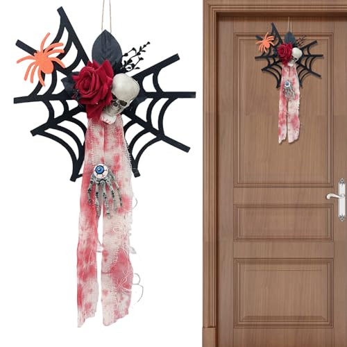 Spinnennetz Deko - Dekoration für Spukhaus inklusive Spinne und Schädel - Gruselige Dekoration Halloween Deko Für Haus Tür Fenster Wand Fest Spinnennetz Deko - Dekoration für Spukhaus inklusive Spinne und Schädel - Gruselige Dekoration Halloween Deko Für Haus Tür Fenster Wand Fest von Tewzafiya