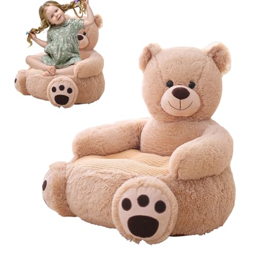 Tewzafiya Baby Sofa Sessel, Bärenform Kinderstuhl Sitzmöbel, Plüsch Sitzmöbel Für Kleinkinder Zum Sitzen Lesen Lernen Und Kuscheln von Tewzafiya