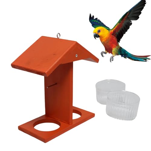 Vogelfutterstation | Zwei Futterbecher Für Pirol - Wetterfeste Doppelfutterspender Für Garten Terrasse Balkon & Außenbereiche von Tewzafiya