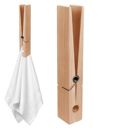 Wäscheklammern Aus | Riesige Holzklammer | Wäscheklammer-Handtuchhalter | Große Badezimmer-Handtuchhalter-Clips Mit Feder | Große Holzwäscheklammer Zum Wäscheaufhängen Und Basteln von Tewzafiya