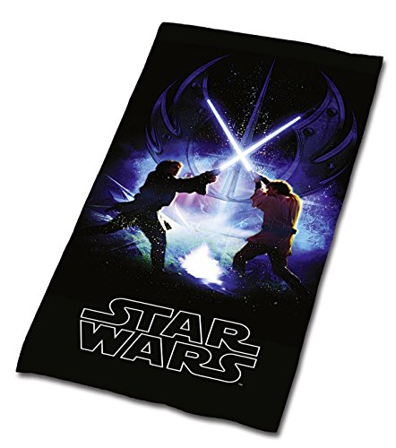 Tex Idea Star Wars Schwertkampf Handtuch Yoda Luke Lea Badetuch Sauna Strand 75 x 150 cm NEU Wow - All-In-One-Outlet-24 - von Tex Idea