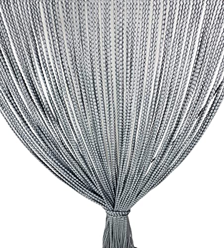 Mariel © Perlenvorhang aus weichem Stoff, Anti-Lärm-Insekten, grau, 100 x 220 cm von tex family