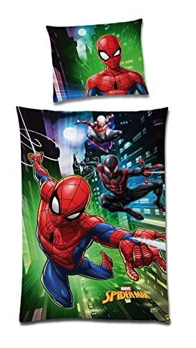 Tex idea Spiderman Marvel Bettwäsche 200 x 135cm, 80 cm x 80 cm, 100 Prozent Baumwolle von Tex idea