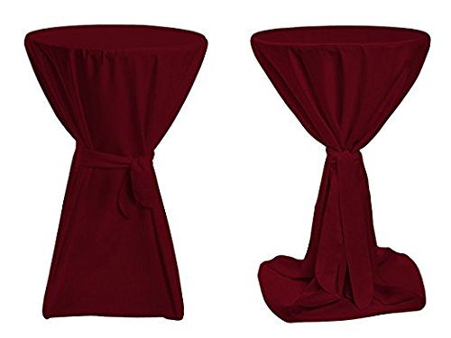 TexDeko® Stehtischhussen Premium Blickdicht für Bistrotische Bartische Tisch-Überzug Bordeaux Ø 100cm von TexDeko