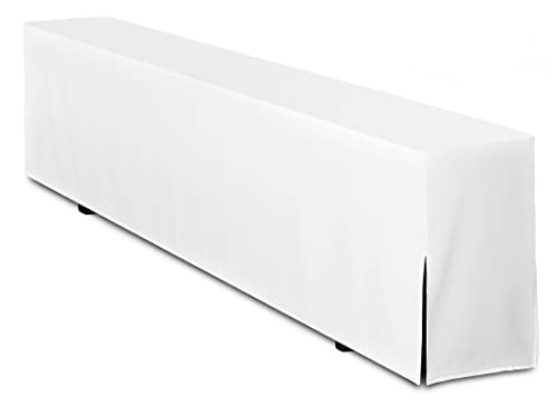 TexDeko® Bierbankhusse für Bierzeltgarnitur 220x25x46cm Premium blickdicht waschbar Festzeltgarnitur (nur Bank) Weiß von TexDeko