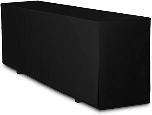 TexDeko® Biertischhusse Premium für Bierzeltgarnitur 220 x 60cm Blickdicht waschbar nur Tisch (Schwarz) von TexDeko