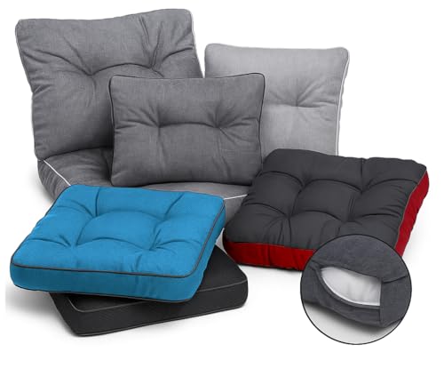 TexDeko® Ecolen Benutzerdefinierte Gartenkissen nach Maß – Premium Rattanmöbel Lounge Sitzkissen & Rückenlehne passgenau Sitzpolster für In-& Outdoor mit Antirutsch-Boden, wasserabweisend UV-Schutz von TexDeko