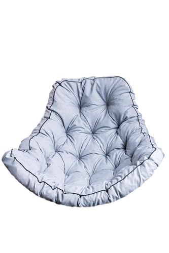 TexDeko® Ecolen Hängesessel Kissen Outdoor für Hängekorb mit UV-Schutz & wasserabweisend Anti-Rutsch Polster für Rattan Hängeschaukel Schaukelkorb – Perfekt für Garten, Terrasse, Balkon (Hell-Grau) von TexDeko