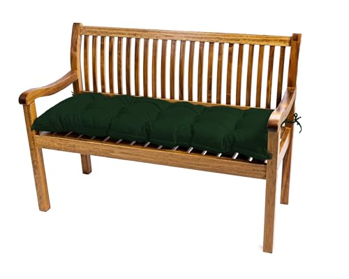 TexDeko® Garden Gartenbank-Auflage 190 x 40 x 8cm wasserabweisend UV - beständig mit Oeko-TEX Zertifikat gesteppt Bankpolster Bankkissen Polsterauflage Sitzpolster Bankauflage Sitzkissen (Dunkelgrün) von TexDeko