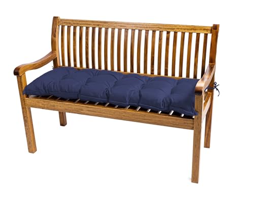 TexDeko® Garden Gartenbank-Auflage 80 x 40 x 8cm wasserabweisend UV - beständig mit Oeko-TEX Zertifikat gesteppt Bankpolster Bankkissen Polsterauflage Sitzpolster Bankauflage Sitzkissen (Dunkelblau) von TexDeko