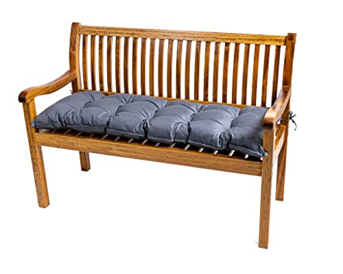 TexDeko® Garden Gartenbank-Auflage 80 x 40 x 8cm wasserabweisend UV - beständig mit Oeko-TEX Zertifikat gesteppt Bankpolster Bankkissen Polsterauflage Sitzpolster Bankauflage Sitzkissen (Grau) von TexDeko