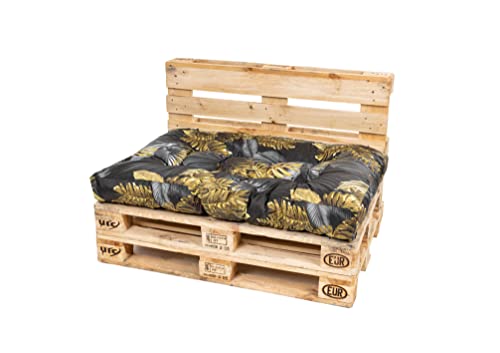 TexDeko® Garden Palettenkissen 120x80x18cm wasserabweisen UV - beständigd In- & Outdoor Premium Sitzkissen gesteppt Palettenauflage für Europaletten Palettenpolster (Blume) von TexDeko