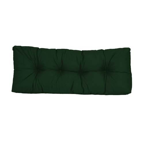 TexDeko® Garden Rückenkissen 120x40x20/10cm wasserabweisend UV - beständig gesteppt Premium Kissen für Europaletten In- & Outdoor Palettenpolster (Dunkelgrün) von TexDeko